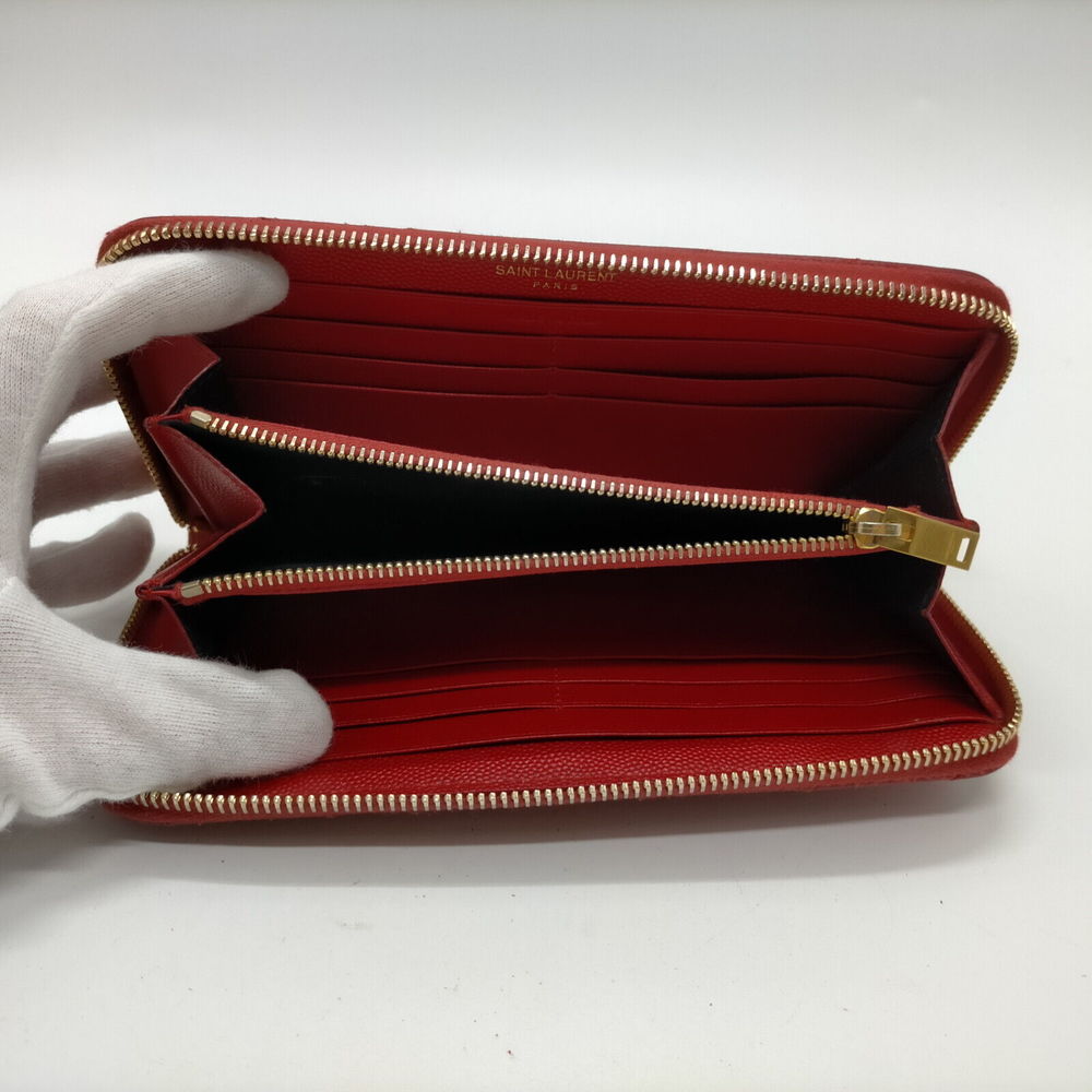 Saint Laurent Long Wallet Red Leather #76906S20 - Picture 4 of 9